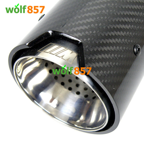 BMW M4 F82 F83 Gloss Carbon Fiber M Performance Chrome SUS304 Exhaust Tips