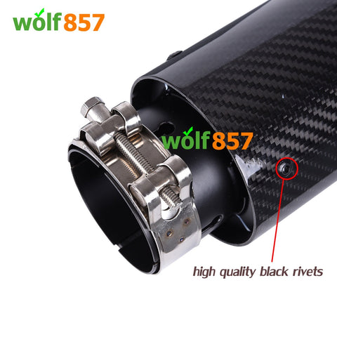 Audi S5 B8 B8.5 Gloss Carbon Fiber Matte Black AK Style Exhaust Tips