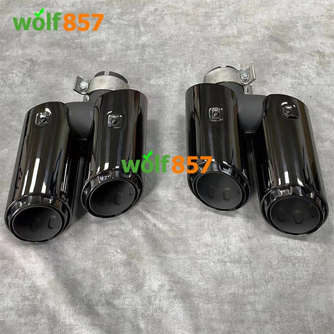 1 Pair Porsche Macan 2019+ Titanium Black 304 Stainless Steel Exhaust Tip