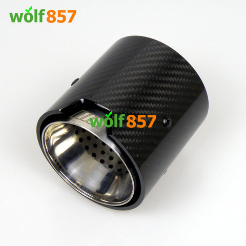 BMW M4 F82 F83 Gloss Carbon Fiber M Performance Chrome SUS304 Exhaust Tips