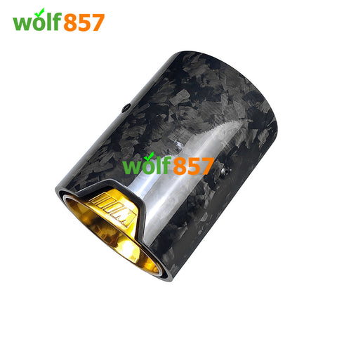 BMW F30 F31 F34 335i 340i Gloss Forged Carbon Fiber M Performance Gold SUS304 Exhaust Tips