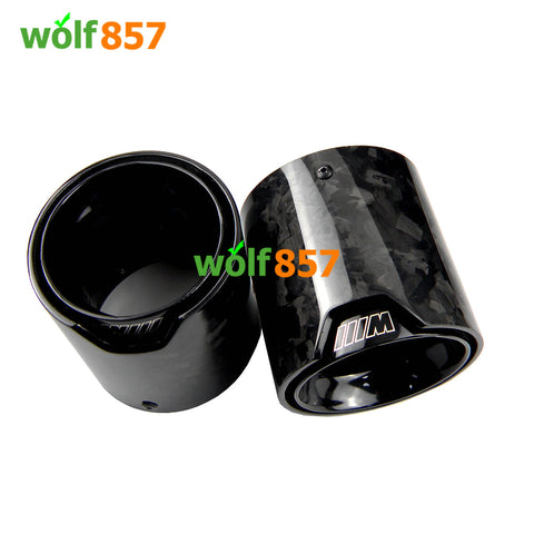 BMW F30 F31 F34 335i 340i Gloss Forged Carbon Fiber M Performance Black SUS304 Exhaust Tips