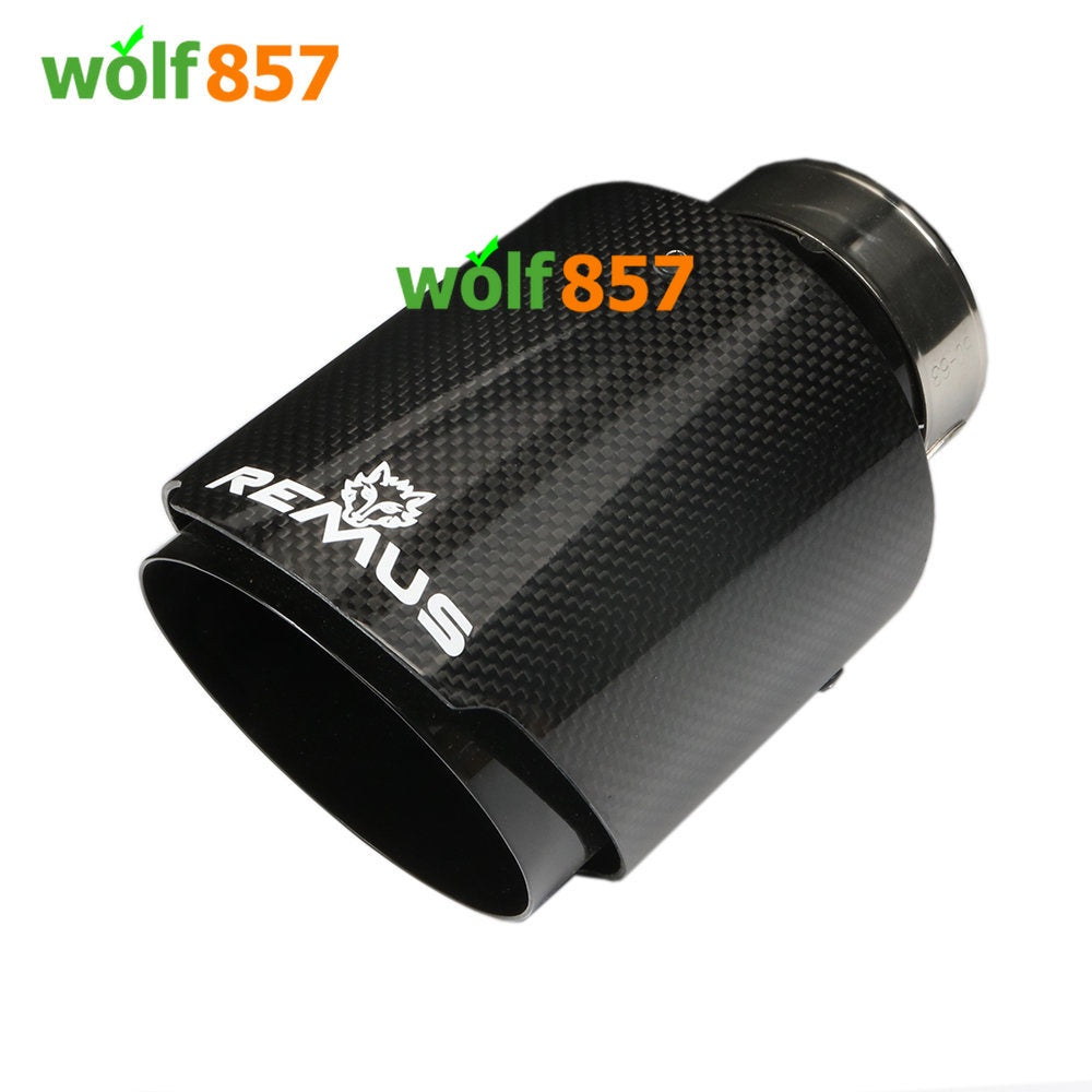 Universal Remus Style Gloss Carbon Fiber Gloss Black Exhaust Tips – Wolf857