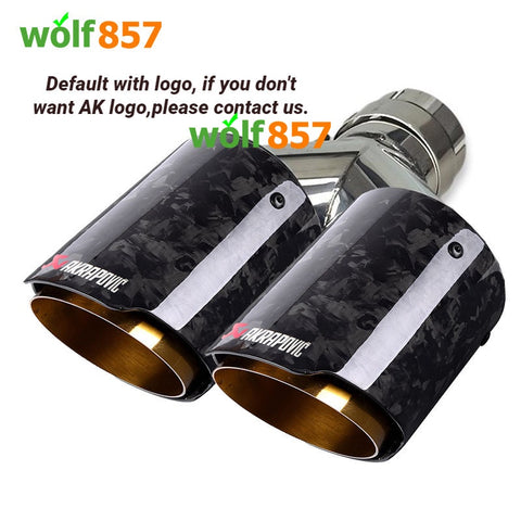 Universal AK Style Dual Y-shaped Forged Carbon Fiber Gold SUS304 Exhaust Tips