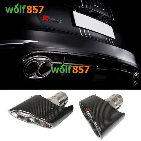 Audi RS3 RS4 RS5 RS6 RS7 A3 A4 A5 Y Type Carbon Fiber AK Style Exhaust Tip