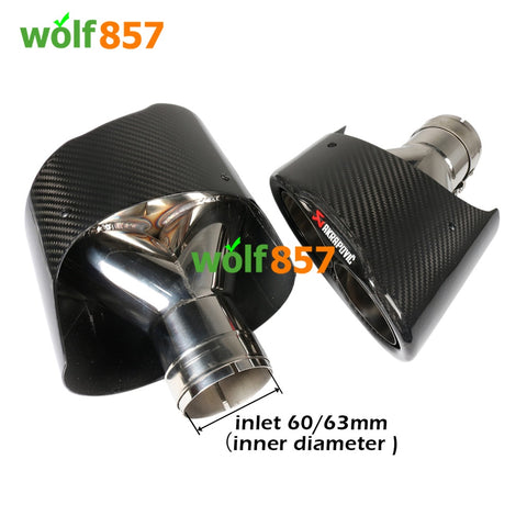 Audi RS3 RS4 RS5 RS6 RS7 A3 A4 A5 Y Type Carbon Fiber AK Style Exhaust Tip