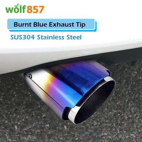 Universal AK Style Burnt Blue and Chrome Stainless Steel Exhaust Tip