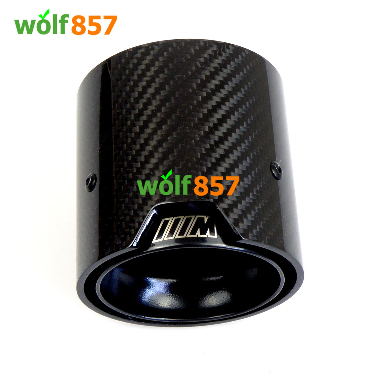 BMW Style 90mm Length Gloss Carbon Fiber M Performance Black SUS304 Exhaust Tips