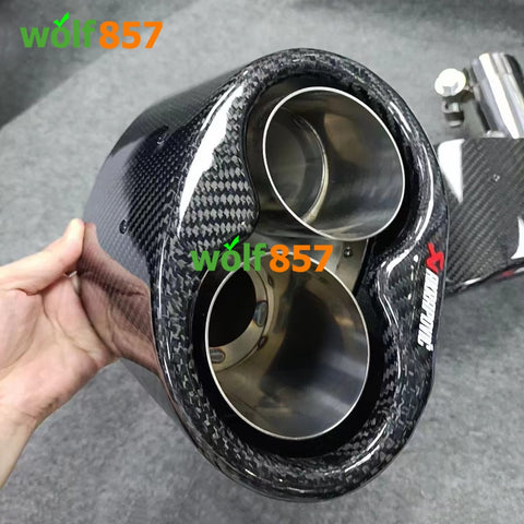 Audi RS3 RS4 RS5 RS6 RS7 A3 A4 A5 h Type Carbon Fiber AK Style Exhaust Tip