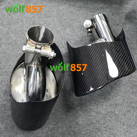 Audi RS3 RS4 RS5 RS6 RS7 A3 A4 A5 h Type Carbon Fiber AK Style Exhaust Tip